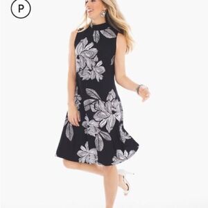 Chico's Exotic Etched Floral Dress XL